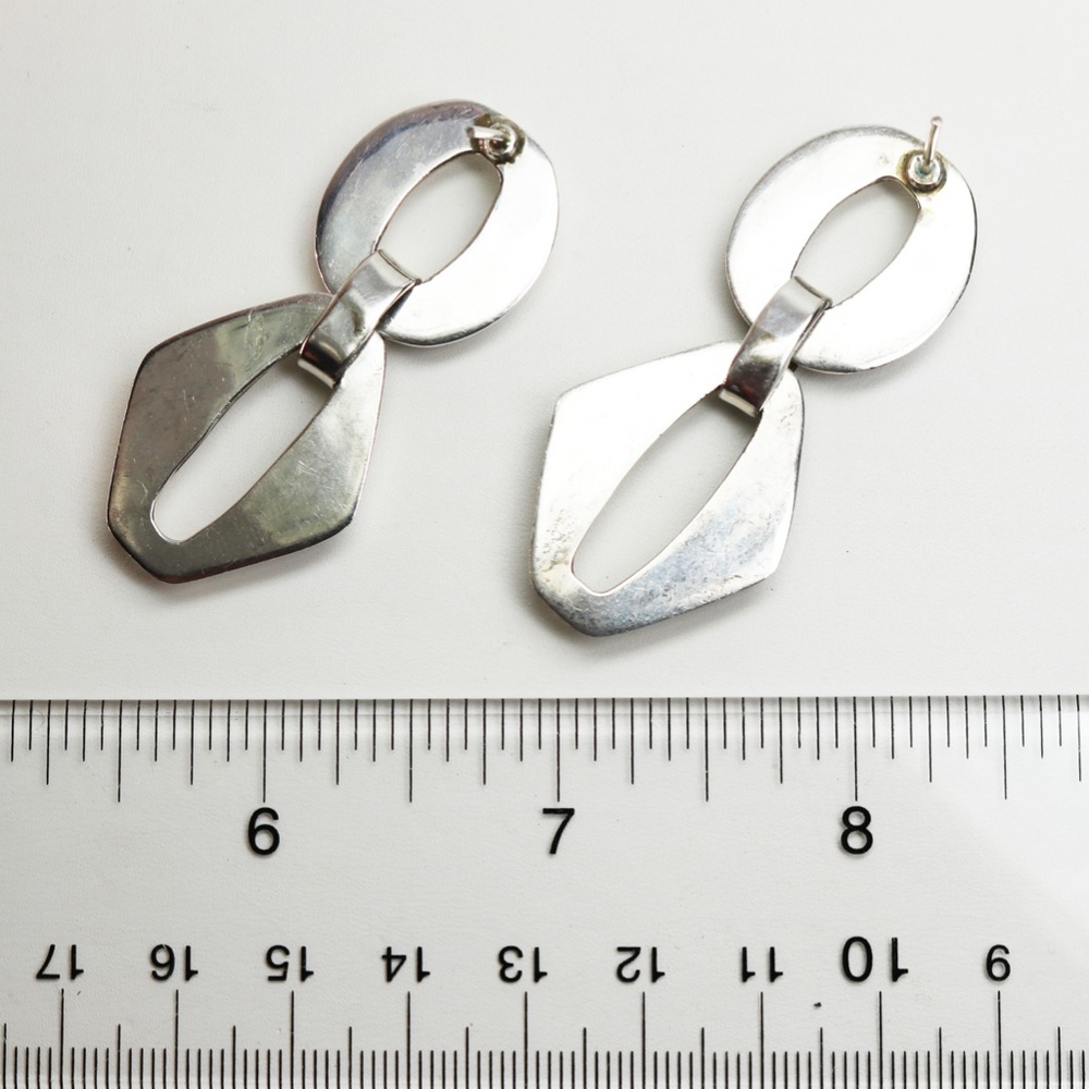 Large Silver Doorknocker Earrings *Unsigned* - image 7